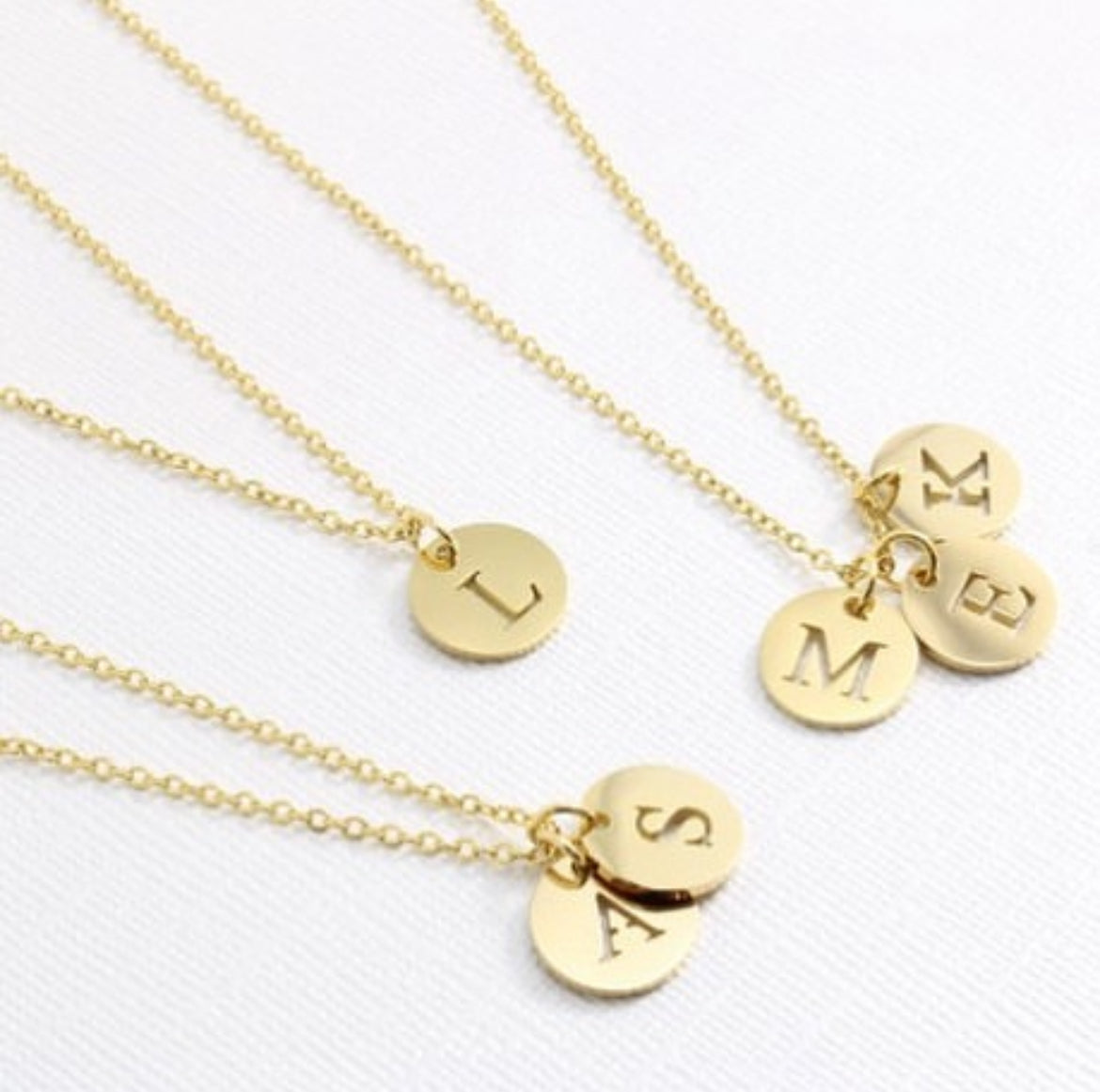 Personalized Initial Disc Necklace – Stainless Steel – Silver or Gold