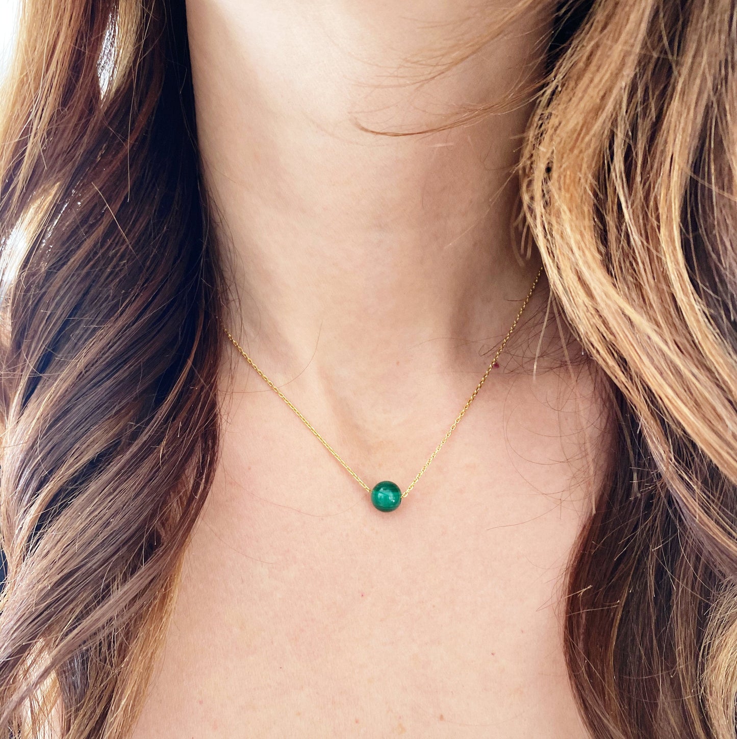 AAA Grade  Malachite Necklace Pendant, Certified Gemstone Handmade Jewelry, Birthstone Necklace, April, Dainty Necklace, Minimalist