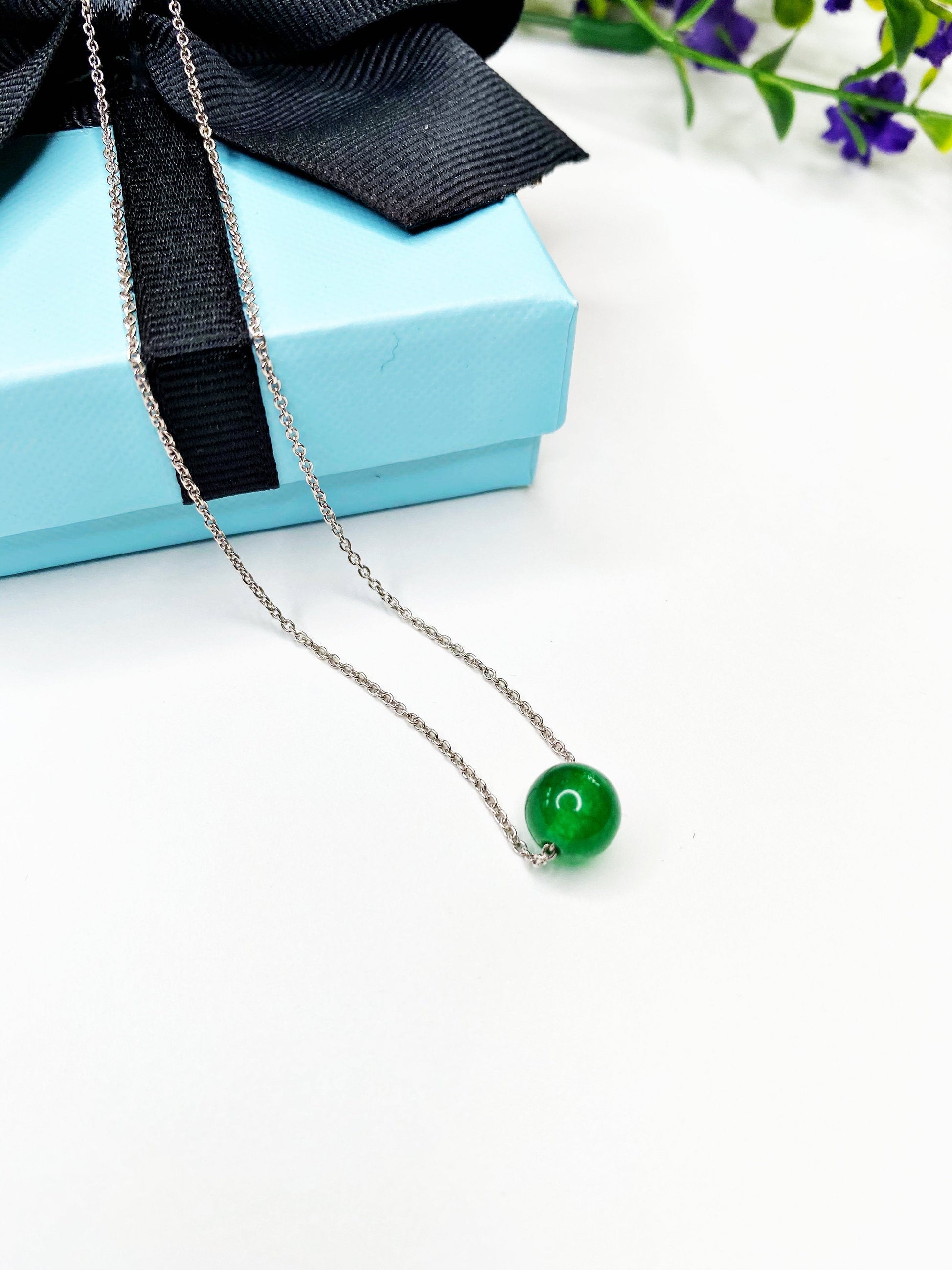 Certified Jade Necklace, Crystal Necklace, Birthstone, August, Gemstone, Handmade Jewelry, Dainty & Minimalist, Healing Crystal Gift For Her