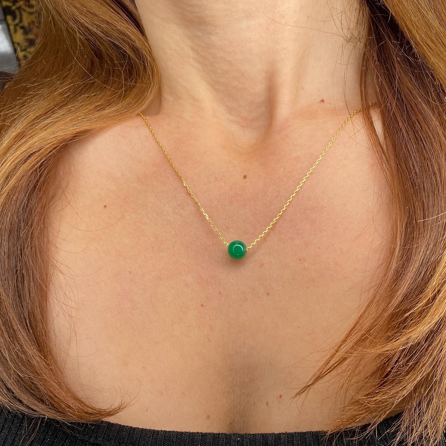 Certified Jade Necklace, Crystal Necklace, Birthstone, August, Gemstone, Handmade Jewelry, Dainty & Minimalist, Healing Crystal Gift For Her