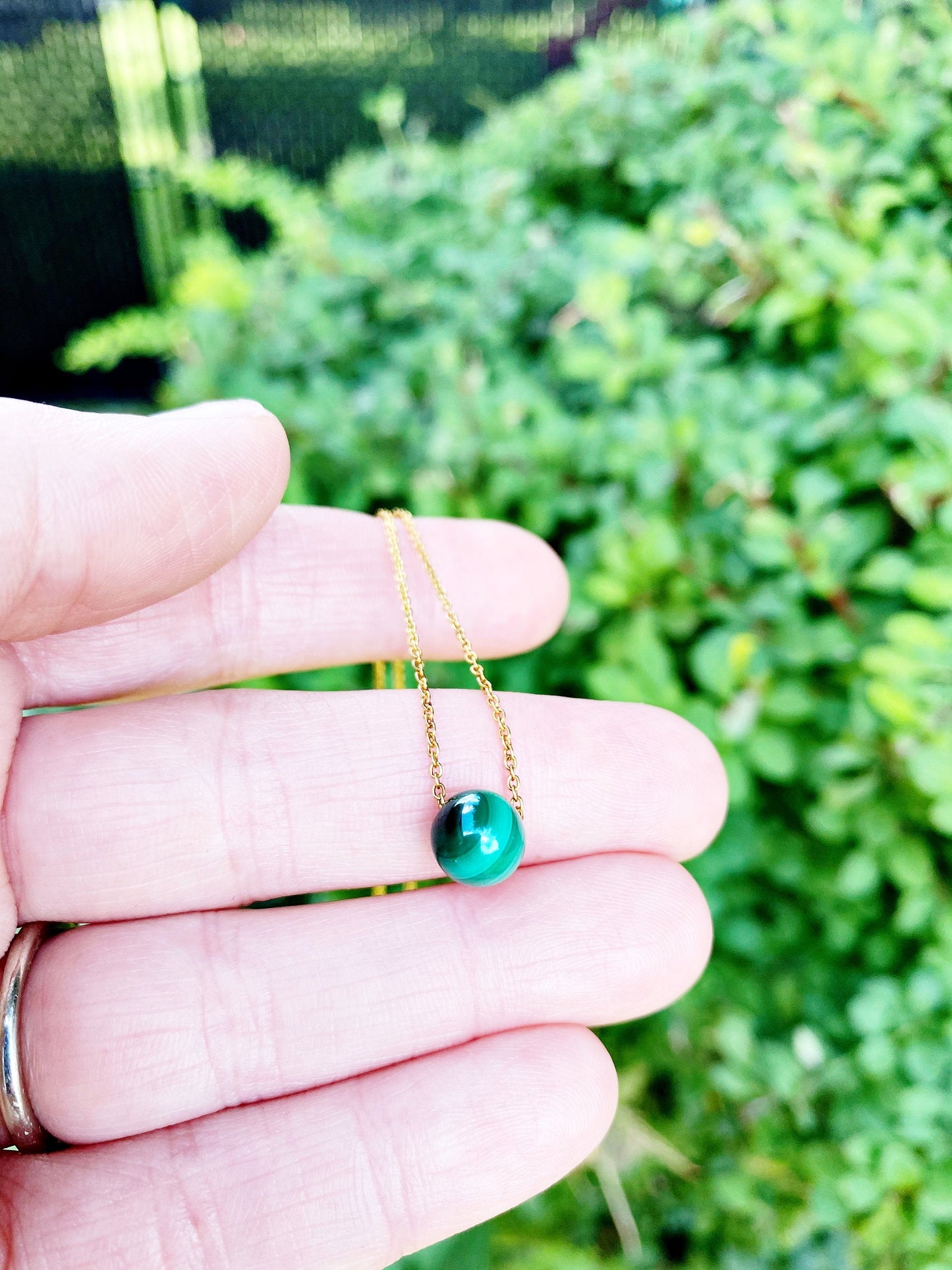 AAA Grade  Malachite Necklace Pendant, Certified Gemstone Handmade Jewelry, Birthstone Necklace, April, Dainty Necklace, Minimalist